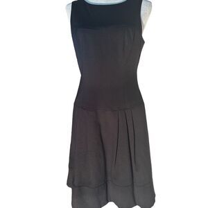 White House Black Market Drop Waist Jumper, black, size 6.